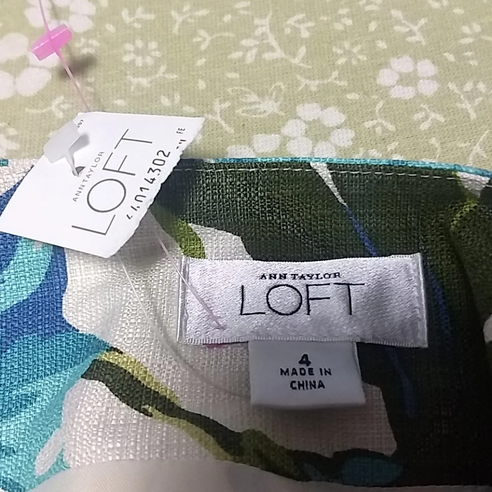 Ann Taylor Loft Floral Silk Skirt